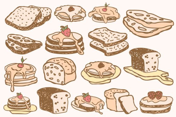 Download Set of Bread and Pancake Collection - Pancake Collection