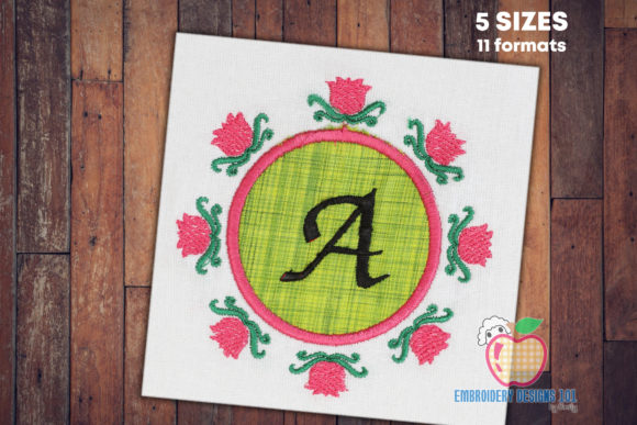 Download Frame with Flowers Applique - Premium Resources