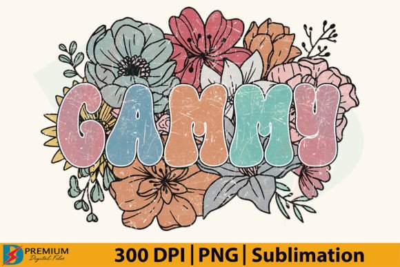 Download Gammy PNG, Retro Grandma Floral Flower - Grandma Collection