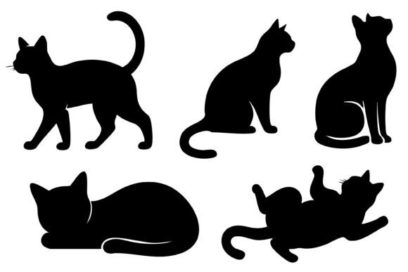 Download Black Cat Silhouette Vector Set - Silhouette Collection
