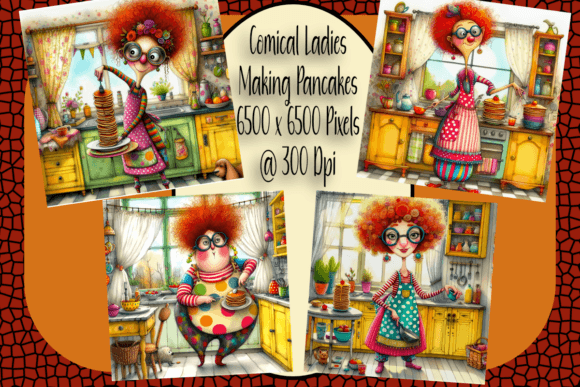 Download Whimsical Pancake Chef: Set of 4 - Pancake Collection