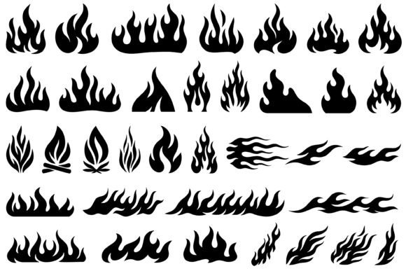 Download Fire Flame Silhouette - Silhouette Collection