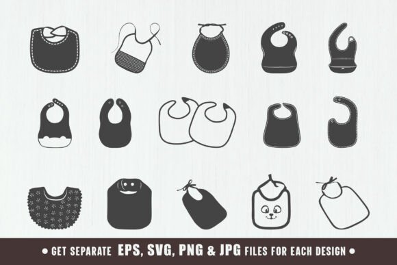 Download Baby Eat Bibs Svg, Baby Bibs Silhouette - Silhouette Collection