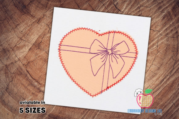 Download Heart Gift Embroidery Applique Designs - Applique designs Collection