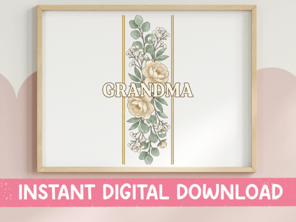 Download Grandma Floral Vertical Wall Art - Grandma Collection