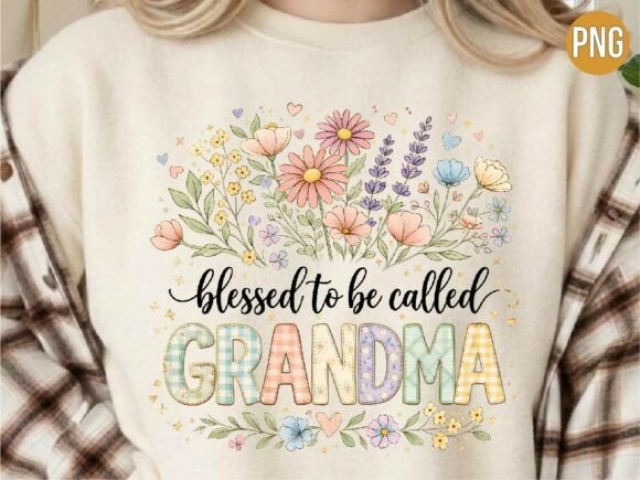 Download Cottagecore Blessed Grandma PNG T-shirt - Grandma Collection
