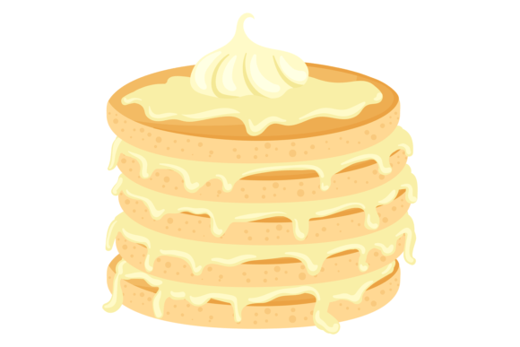 Download Pancake Stack with Cream on Top Cartoon - Pancake Collection