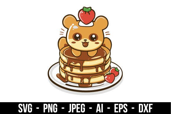 Download Cheerful Pancake Stack SVG - Pancake Collection
