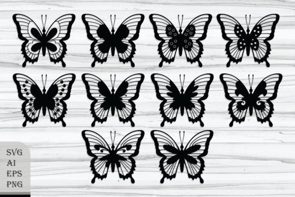 Download Set of Conceptual Butterfly Silhouettes - Silhouette Collection