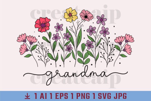 Download Grandma Boho Floral SVG, Grandma Flower - Grandma Collection