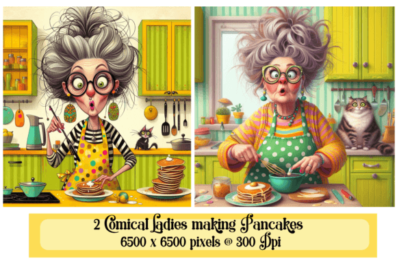 Download Comical Pancake Ladies Pandemonium - Pancake Collection